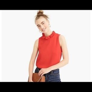 J. Crew Women's Ruffle-neck top